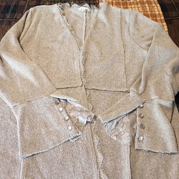 Linda Anderson Plus Size 3/4 Length Lightweight Open Front Sweater - Picture 7 of 12